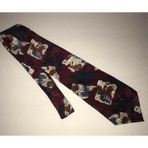 Wembley Mens Neck Tie Polyester Maroon Abstract USA